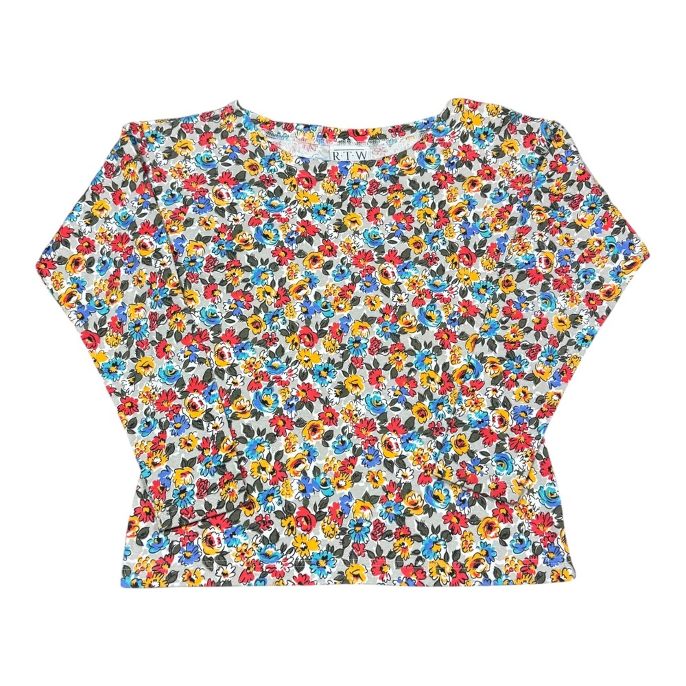 Vintage 90s RTW Floral Multicolor Long Sleeve Shirt Women's Medium